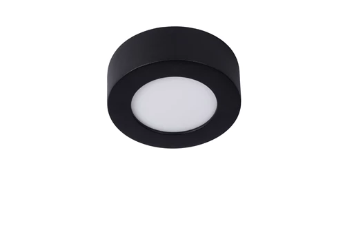 Lucide BRICE-LED - Flush ceiling light Bathroom - Ø 11,7 cm - LED Dim. - 1x8W 3000K - IP44 - Black - turned off